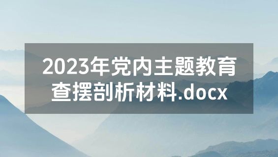 2023年党内主题教育查摆剖析材料.docx