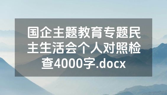 国企主题教育专题民主生活会个人对照检查4000字.docx