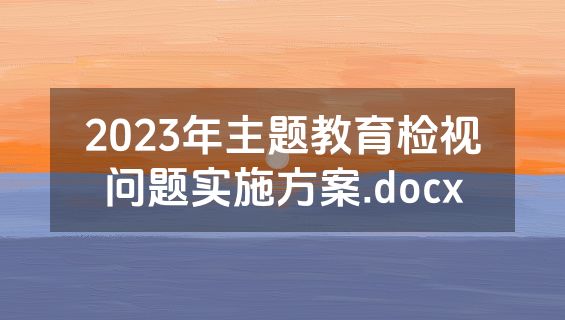 2023年主题教育检视问题实施方案.docx