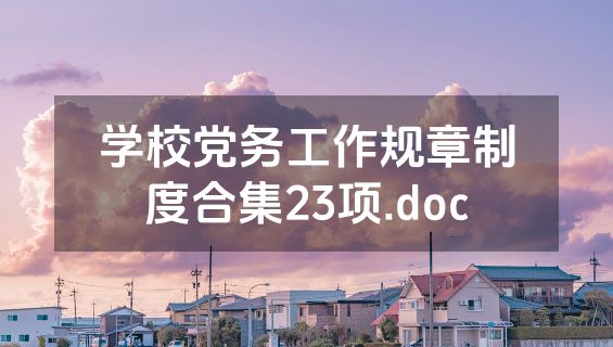 学校党务工作规章制度合集23项.doc