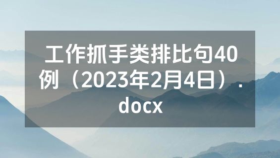 工作抓手类排比句40例（2023年2月4日）.docx