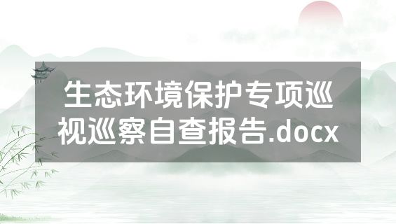 生态环境保护专项巡视巡察自查报告.docx