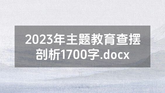 2023年主题教育查摆剖析1700字.docx