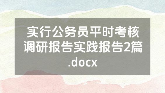 实行公务员平时考核调研报告实践报告2篇.docx