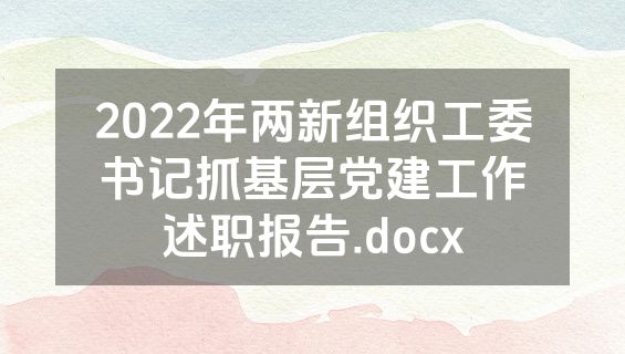 2022年两新组织工委书记抓基层党建工作述职报告.docx