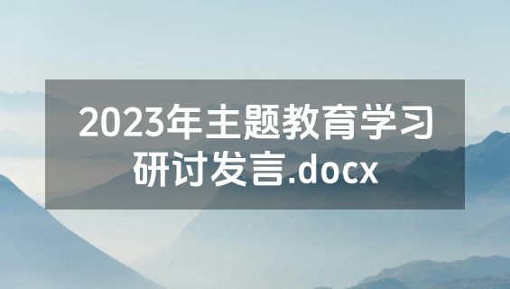 2023年主题教育学习研讨发言.docx