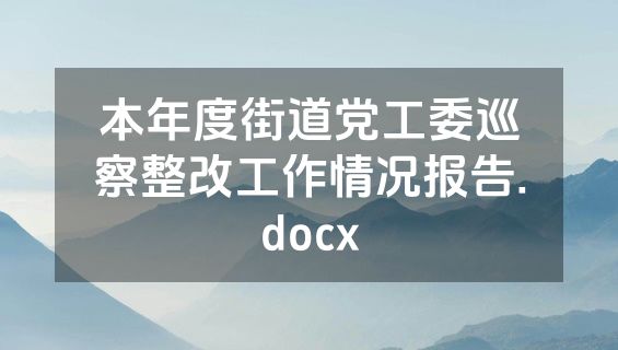 本年度街道党工委巡察整改工作情况报告.docx