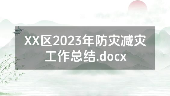 XX区2023年防灾减灾工作总结.docx