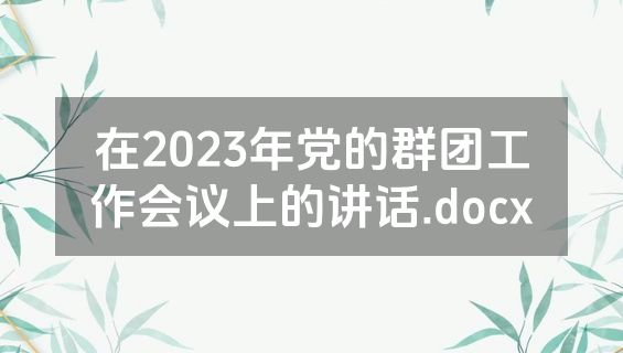 在2023年党的群团工作会议上的讲话.docx