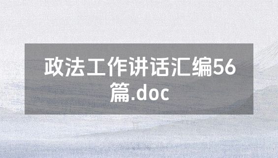 政法工作讲话汇编56篇.doc