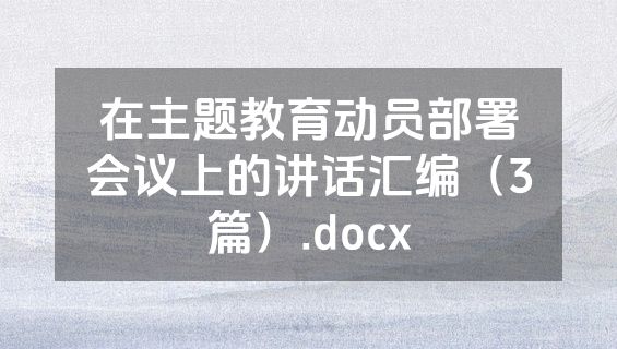 在主题教育动员部署会议上的讲话汇编（3篇）.docx