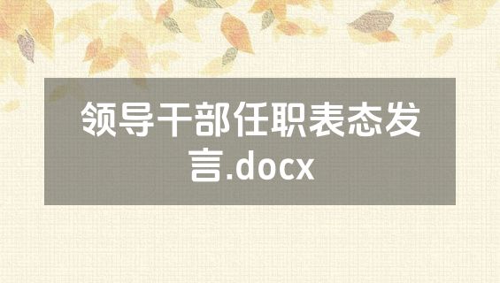 领导干部任职表态发言.docx
