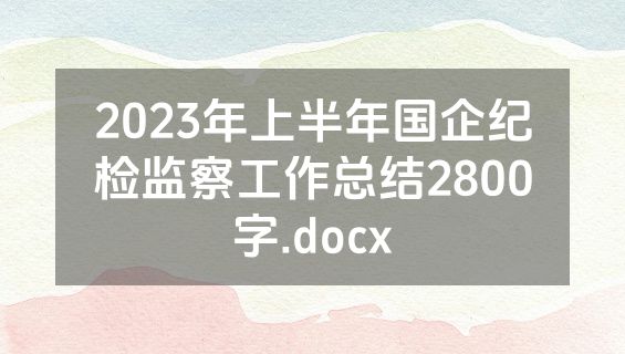 2023年上半年国企纪检监察工作总结2800字.docx