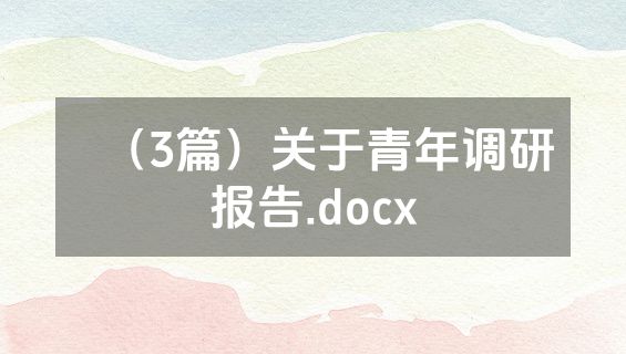 （3篇）关于青年调研报告.docx