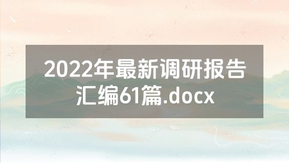 2022年最新调研报告汇编61篇.docx
