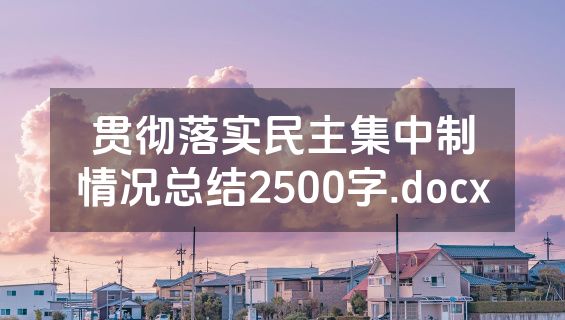 贯彻落实民主集中制情况总结2500字.docx