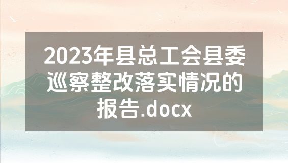 2023年县总工会县委巡察整改落实情况的报告.docx