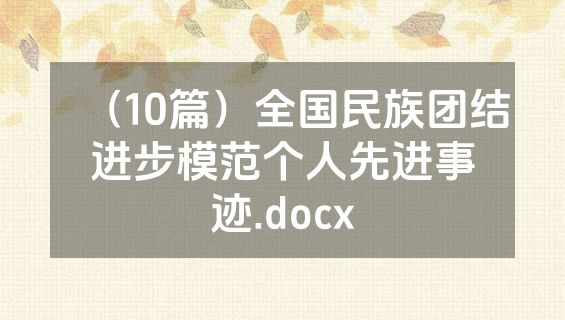 （10篇）全国民族团结进步模范个人先进事迹.docx