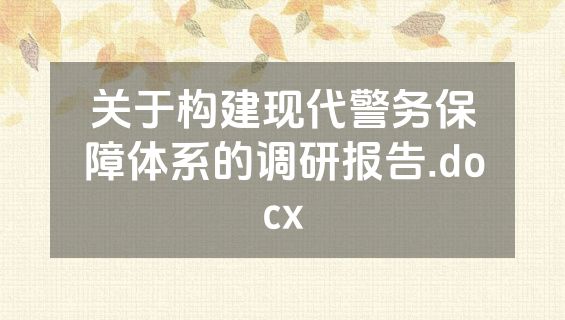关于构建现代警务保障体系的调研报告.docx