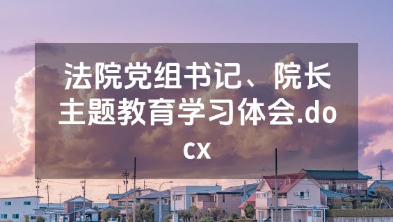 法院党组书记、院长主题教育学习体会.docx