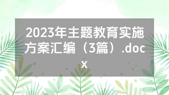 2023年主题教育实施方案汇编（3篇）.docx