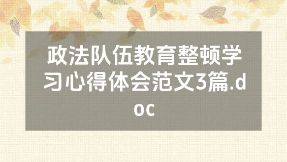 政法队伍教育整顿学习心得体会范文3篇.doc