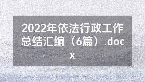 2022年依法行政工作总结汇编（6篇）.docx