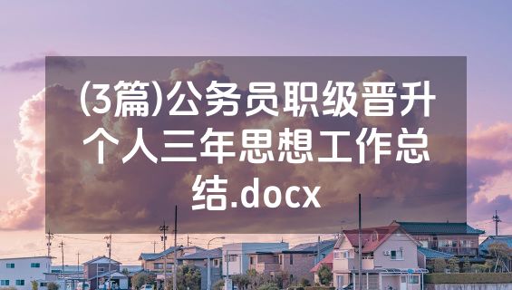 (3篇)公务员职级晋升个人三年思想工作总结.docx