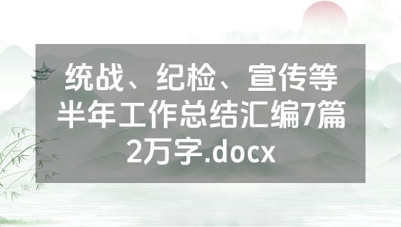 统战、纪检、宣传等半年工作总结汇编7篇2万字.docx