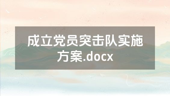 成立党员突击队实施方案.docx