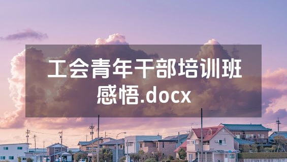 工会青年干部培训班感悟.docx