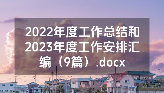 2022年度工作总结和2023年度工作安排汇编（9篇）.docx