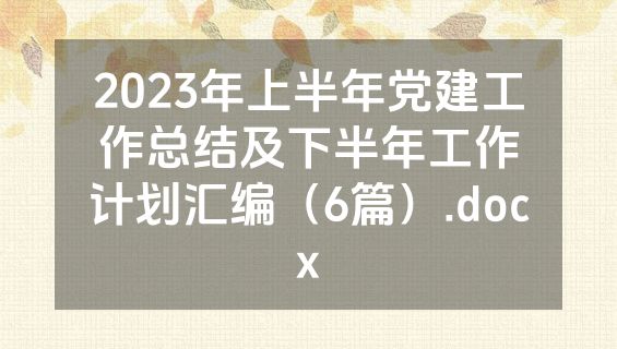 2023年上半年党建工作总结及下半年工作计划汇编（6篇）.docx