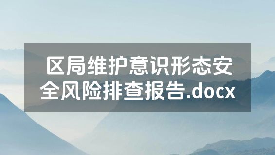 区局维护意识形态安全风险排查报告.docx