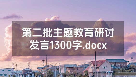 第二批主题教育研讨发言1300字.docx