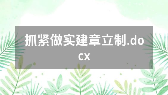 抓紧做实建章立制.docx