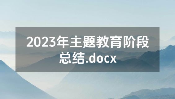 2023年主题教育阶段总结.docx