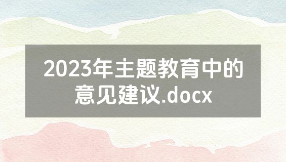 2023年主题教育中的意见建议.docx