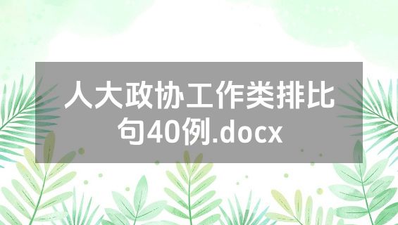 人大政协工作类排比句40例.docx