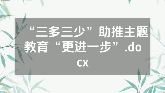 “三多三少”助推主题教育“更进一步”.docx