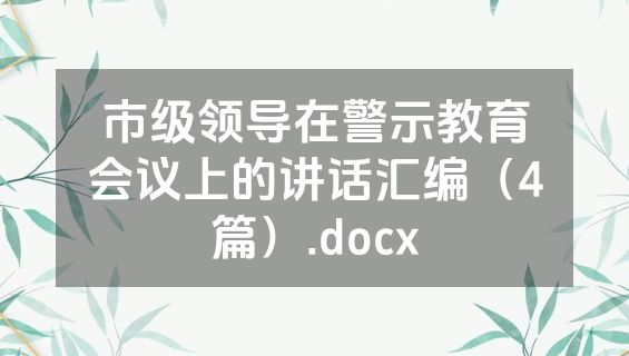 市级领导在警示教育会议上的讲话汇编（4篇）.docx