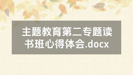 主题教育第二专题读书班心得体会.docx