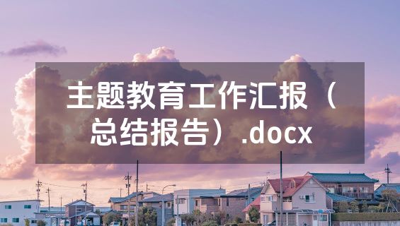 主题教育工作汇报（总结报告）.docx