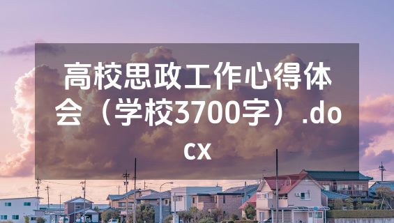 高校思政工作心得体会（学校3700字）.docx