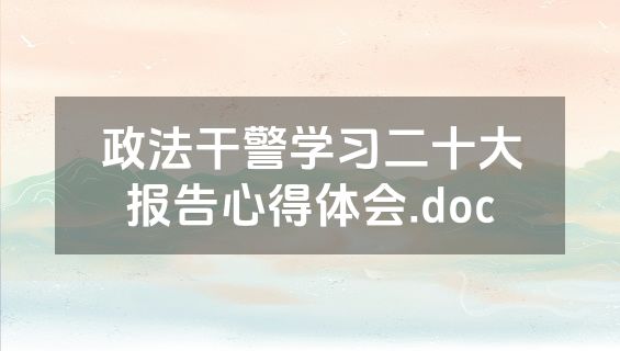 政法干警学习二十大报告心得体会.doc