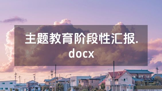 主题教育阶段性汇报.docx