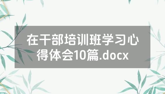 在干部培训班学习心得体会10篇.docx