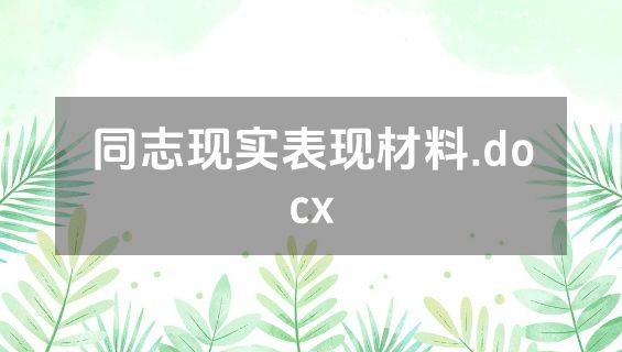 同志现实表现材料.docx