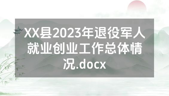 XX县2023年退役军人就业创业工作总体情况.docx
