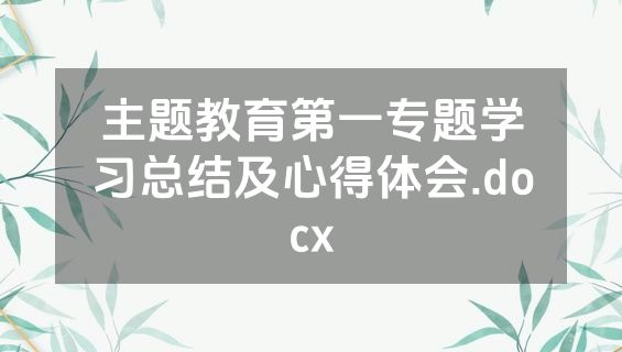 主题教育第一专题学习总结及心得体会.docx